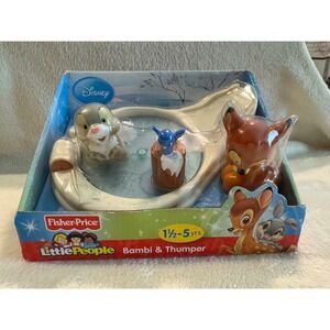 Fisher-Price Little People Disney Bambi & Thumper Ice Pond Playset X7827 New